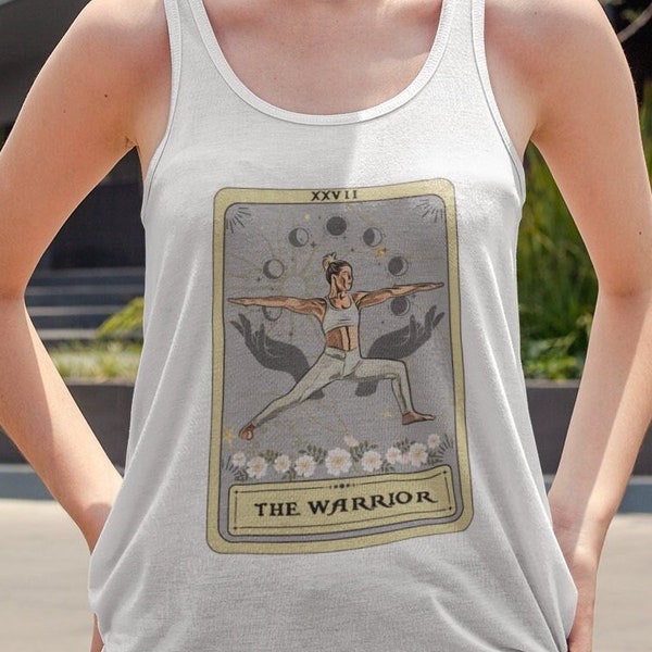 Yoga Tank Top, The Warrior Tarot Card Tank Top, Yoga Pose Tank Tops Yoga Shirt, Yoga Lover Gifts Yoga Tanks Yoga Poses Shirt