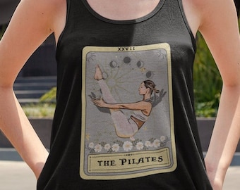 Débardeur Pilates, chemise The Pilates Tarot Card, chemise Pilates débardeur dos nageur, cadeaux pour les amateurs de Pilates