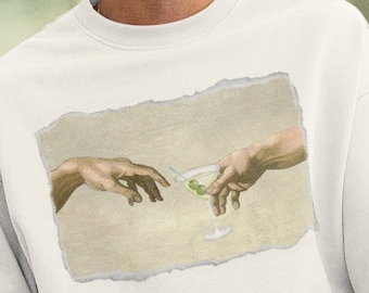 Martini Sweatshirt, The Creation of Martini Sweatshirt, Cocktail Sweater Dirty Martini Lover Crew Neck Sweatshirt