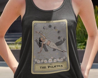 Débardeur Pilates, La chemise de carte de tarot Pilates, Cadeaux Pilates Chemise Pilates Débardeur Racerback, Cadeaux amateurs de Pilates