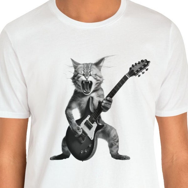 Cat With Guitar Shirt - Etsy