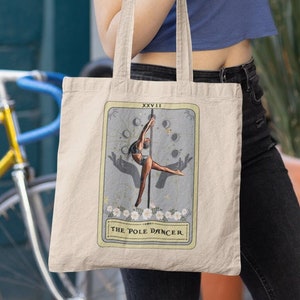 Pole Dance Einkaufstasche, The Pole Dancer Tarot Card Canvas 15" x 16" Einkaufstasche Pole Dancing Einkaufstasche