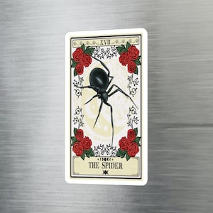 Spider Spirit Animal Tarot Card Sticker, Spider Spirit Animal 3" x 4" Vinyl Sticker Waterproof Witchy Spirit Animal Sticker Spider Tarot