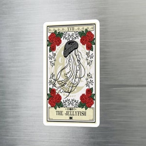 Autocollant de carte de tarot animal esprit méduse, autocollant en vinyle esprit animal méduse 3 x 4 po, autocollant animal esprit méduse imperméable