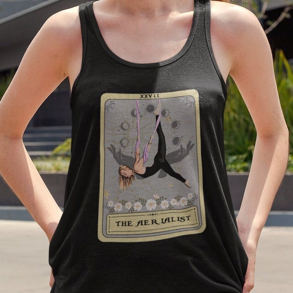 Aerialist Tank Top, The Aerialist Tarot Card Shirt, Aerial hammock Dancer Tank Top Racerback Aerial Silk