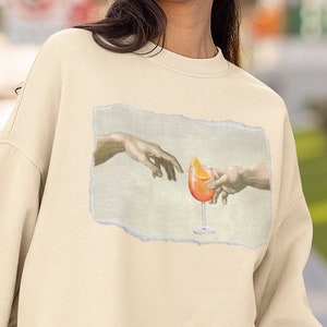 Aperol Spritz Sweatshirt, The Creation of Aperol Spritz Sweatshirt, Cocktail Sweater Aperol Spritz Lover Crew Neck