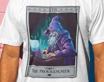 The Programmer Tarot Card Shirt, Programmer T-shirt Wizard Programmer Coder Shirt Computer Geek Software Engineer Gifts Programmer Gift