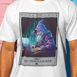 The Programmer Tarot Card Shirt, Programmer T-shirt Wizard Programmer Coder Shirt Computer Geek Software Engineer Gifts Programmer Gift