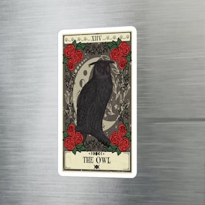 Owl Spirit Animal Tarot Card Sticker, Owl Spirit Animal 3&quot; x 4&quot; Vinyl Sticker Waterproof Spirit Animal Gifts Sticker Owl Sticker Kiss-Cut