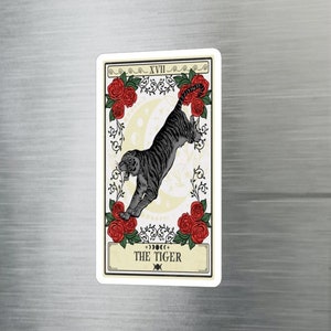 Tiger Spirit Animal Tarot Card Sticker, Tiger Spirit Animal 3&quot; x 4&quot; Vinyl Sticker Waterproof Spirit Animal Sticker Tiger Tarot Card