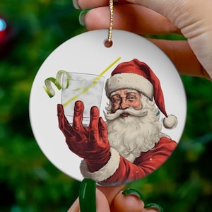 Gin and Tonic Christmas Ornament Gin and Tonic Lover Cocktail Christmas Ceramic Ornament