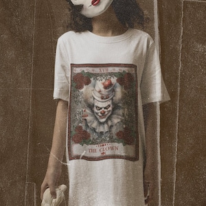 Clown Tarot Card Shirt, Halloween Creepy Clown Shirt Halloween tshirt, Creepy Clown Shirt Horror Characters Halloween Clown Gore Freaky