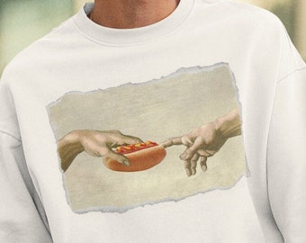 Hot Dog Sweatshirt, The Creation of Hot Dog Sweatshirt, Hotdog Lover Gifts for Foodie Gift Food Lover Hot Dog Lover