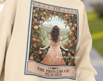 Prinzessin von Pfirsich Tarot Karte Sweatshirt - Pfirsich Liebhaber Geschenk