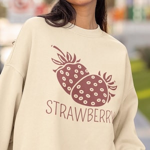 Strawberry Sweatshirt, Strawberry Lover Gifts For Fruit Lover Strawberries Sweater Crew Neck