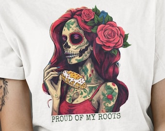 Elote Shirt Hispanic Heritage Month Shirts, Sugar Skull Latina Tshirt