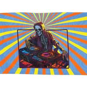 Rave Scarf Skeleton DJ Rave Pashmina Scarf Colorful Pashmina Rave Pashmina Gift 27&quot; x 73&quot; Many Colors Festival dj Pashmina