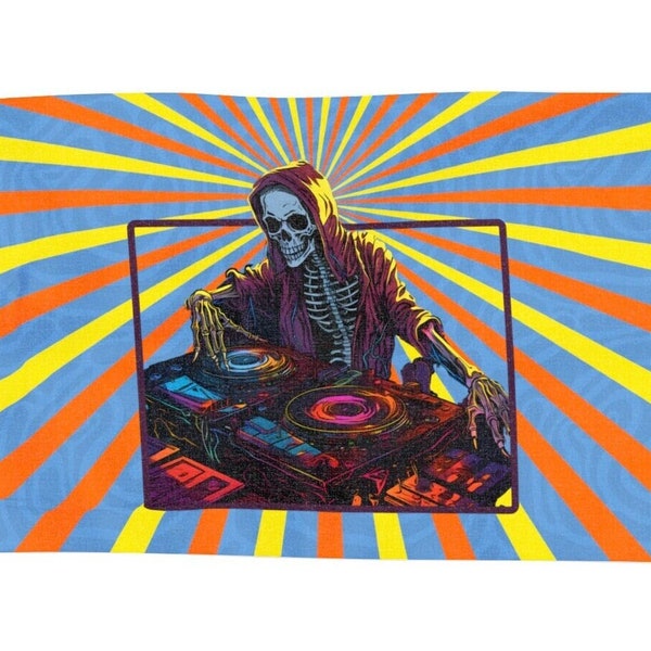 Rave Scarf Skeleton DJ Rave Pashmina Scarf Colorful Pashmina Rave Pashmina Gift 27" x 73" Many Colors Festival dj Pashmina