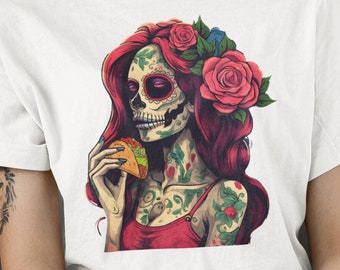 Taco Shirt Hispanic Heritage Month Shirt Sugar skull Mexicana Latina Shirt
