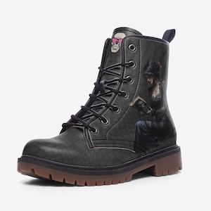 Aangepaste laarzen Dark Romance Reader Boots Zwart Casual leer Veterlaarzen Smut Reader Boots Cool schoeisel Zwarte laarzen Romance Reader