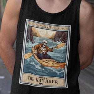 The Kayaker Tarot Card Tank Top, Kayak Shirt Kayaking Lover Gifts