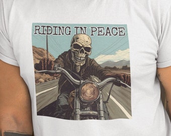 バイカーシャツ、バイクスケルトンライダーTシャツバイクシャツバイク愛好家へのギフトライダーシャツ