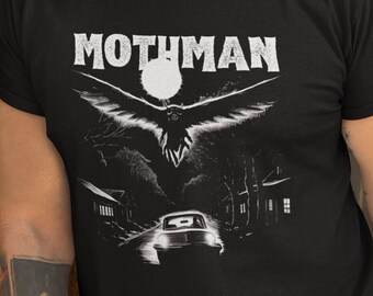 Camicia Mothman Maglietta Cryptid Cryptozoology West Virginia Mothman Tee Gift