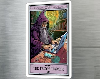 Programmeurstickers, de programmeur tarotkaartsticker 3 x 4 inch vinylsticker waterdicht, uv-bestendig