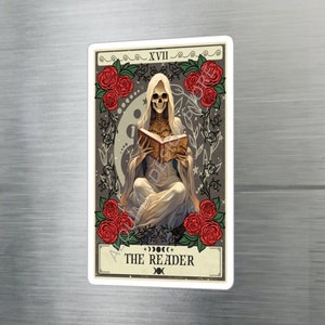 Pegatinas de lectura, pegatina de la tarjeta del Tarot del lector, pegatina de vinilo de 3 "x 4", resistente al agua, resistente a los rayos UV, pegatina para ordenador portátil para amantes de los libros