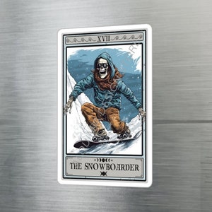 Stickers snowboard, Stickers cartes de tarots The Snowboarder 3 x 4 pouces Vinyle Sticker imperméable et résistant aux UV