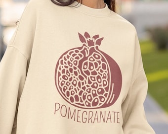 Pomegranate Sweatshirt, Garden Sweater Fruit Sweatshirt Fruit Lover Gifts Pomegranate Jumper
