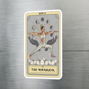 Yogaklistermärken, Krigarens Tarotkortsklistermärke 7,5 cm x 10 cm vinylklistermärke Vattentätt UV-resistent yogaklistermärke bild 1