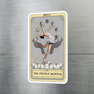 Kunstschaatsstickers, de kunstschaatsster tarotkaartsticker 3&quot; x 4&quot; vinylsticker waterdicht, UV-bestendig schaatsen laptopsticker