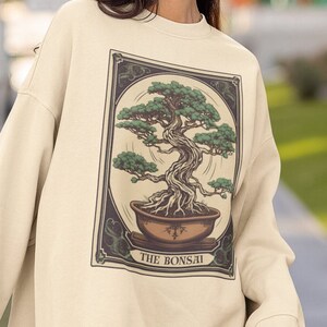 Sudadera Bonsai, La sudadera con cartas del Tarot Bonsai, Regalos para amantes de las plantas Bonsai Sweater Crew Neck