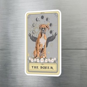 A etiqueta do cartão de tarô do boxer, etiqueta do cão do boxer 3 "x 4" etiqueta do vinil impermeável resistente uv presentes do proprietário do cão do boxer