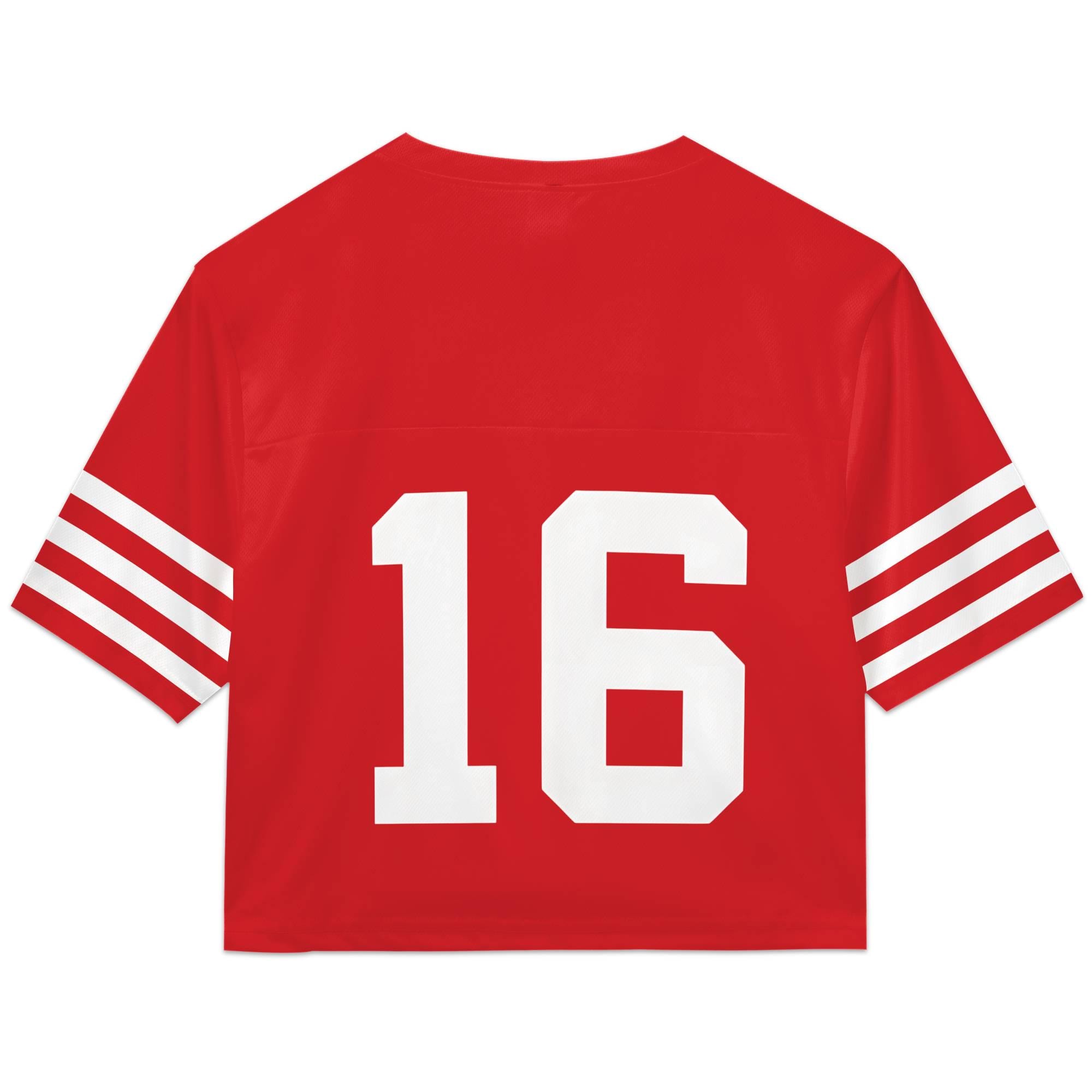 Crop Top Football Jersey Red Any Number Vintage Style - Etsy