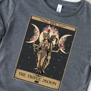 Triple Moon Shirt, Hecate Goddess Tarot Card Shirt, Hecate Triple Moon Goddess Shirt, Greek Mythology Goodess Shirt Triple Goddes t Shirt