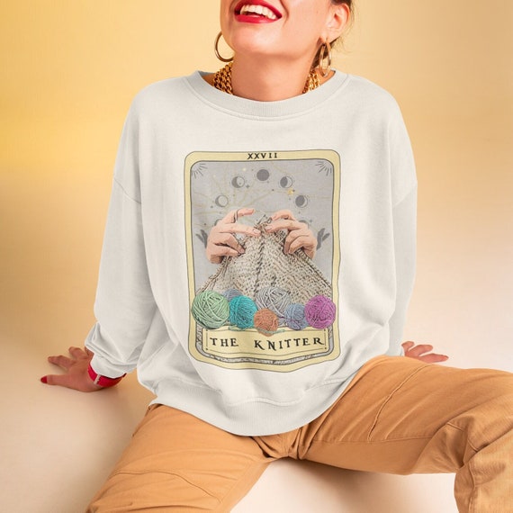 Knitter Sweatshirt, The Knitter Tarot Card Sweatshirt Knitting Gift For Knitter