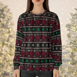 Krampus Ugly Christmas Sweatshirt: Funny Crew Neck Sweater