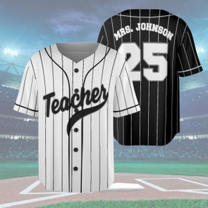 Custom Teacher Baseball Jersey, Custom Name Teacher Shirt Back to School Personalized Teacher Shirt