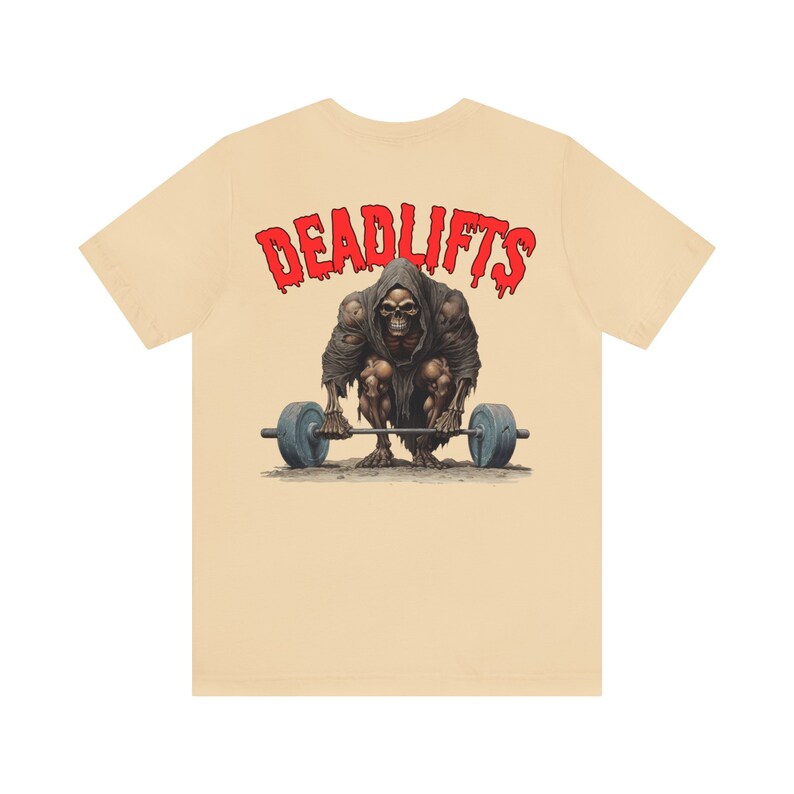 Kreuzheben Shirt, BACK PRINT Gewichtheben Shirt Gym T-shirt Geschenk für Gym Rats Crossfit Tee Soft Cream