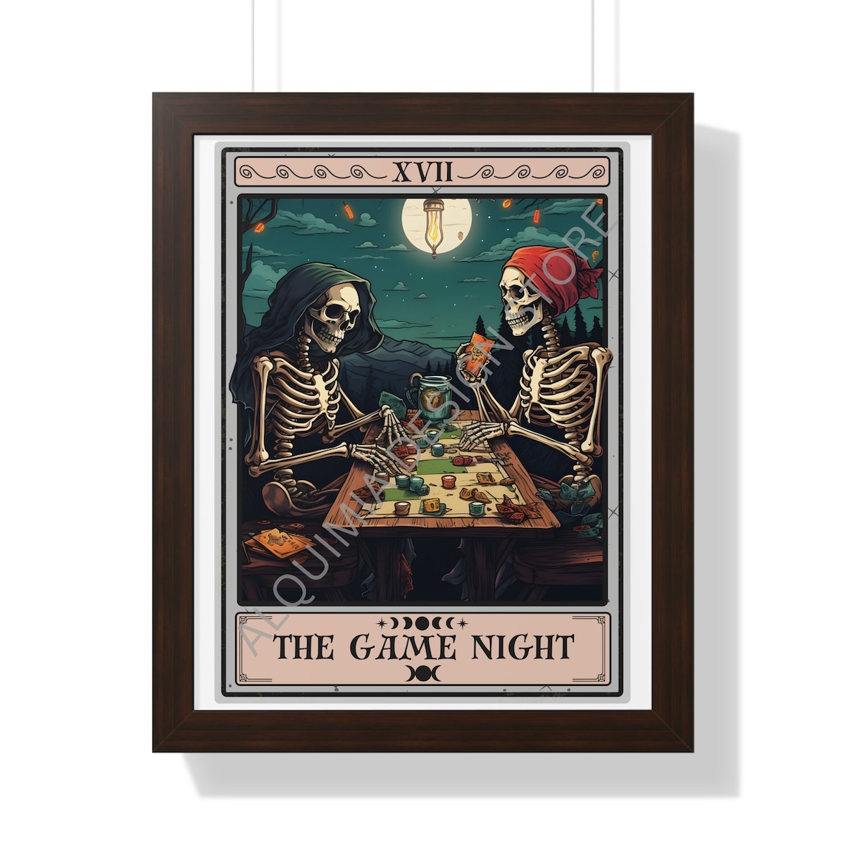 The Game Night Tarot Card Framed Print, Game Room Wall Art, Board Game Lover Wall Decor Framed Poster Game Room Decor - Etsy