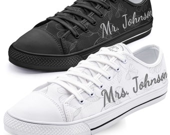 Personalized Wedding Sneakers: Bride and Groom Matching Shoes