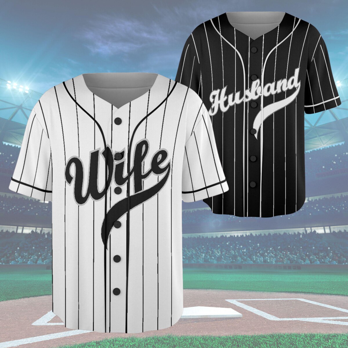 Matching Husband and Wife Baseball Jersey: Bride Groom Wedding Shirts - Etsy