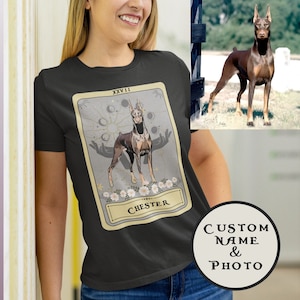 Aangepast hondenshirt, gepersonaliseerd T-shirt huisdier, aangepaste foto tarotkaart hondenshirt, aangepaste gif voor huisdieren aangepaste hondent-shirt