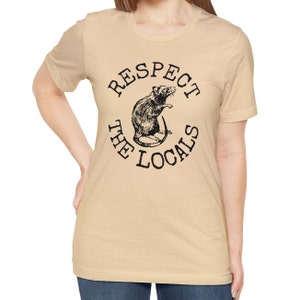 Rat Shirt, Respect The Locals Rat TShirt, Funny Rat T-shirt Vintage Style Rat Tee Rat Lover Gifts New York City Shirt Soft Cream
