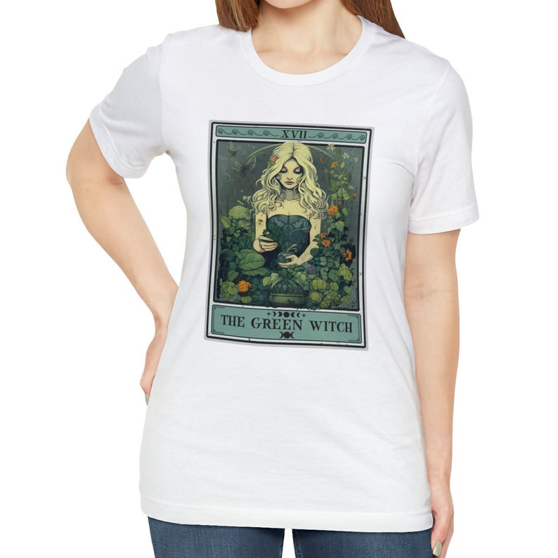 The Green Witch Tarot Card Shirt, Witchy Plant Lover Gifts Tshirt Herbology Tee image 5