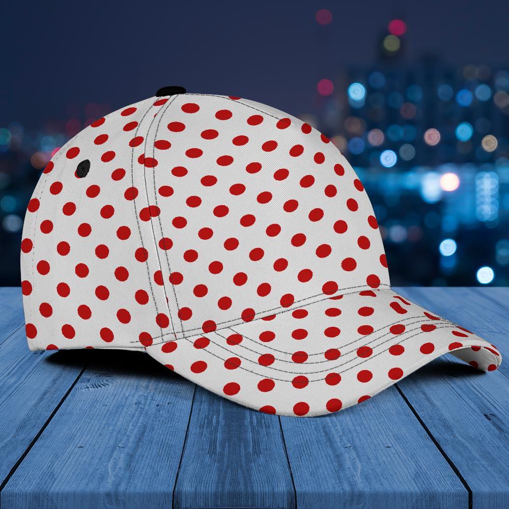 Red Polka Dot Cap, Red White Polka Dots Hat, Baseball Cap - Etsy display picture 3