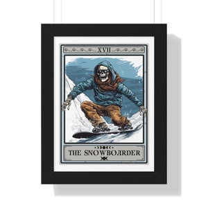 Snowboard Wandkunst, Die Snowboarder Tarot Karte umrahmter Druck Snowboard Kunst Poster Snowboarding Geschenk Snowboard Poster