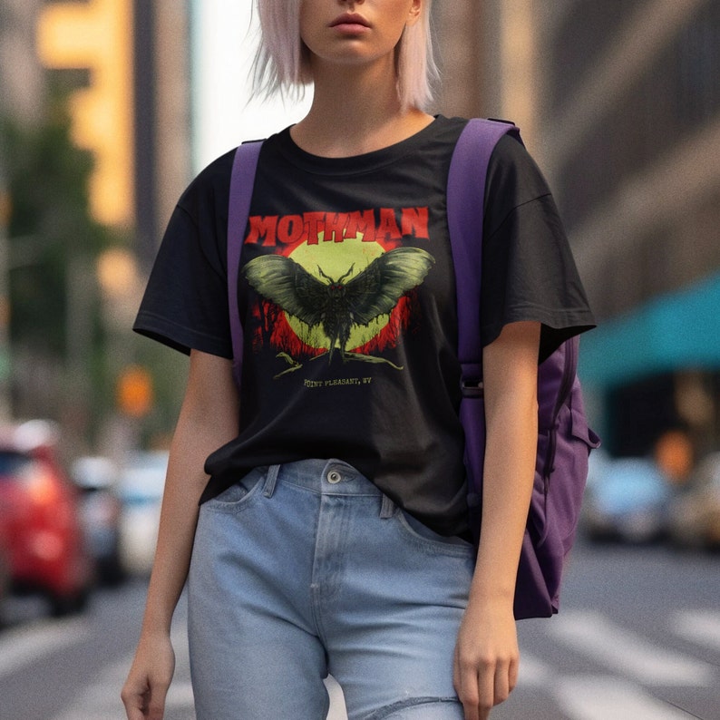 Mothman Shirt Cryptid Tshirt Cryptozoology West Virginia Mothman Tee Gift image 3